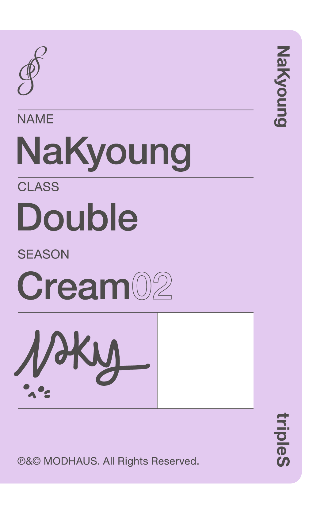 Nakyoung tripleS photocard back side - Double Class Objekt