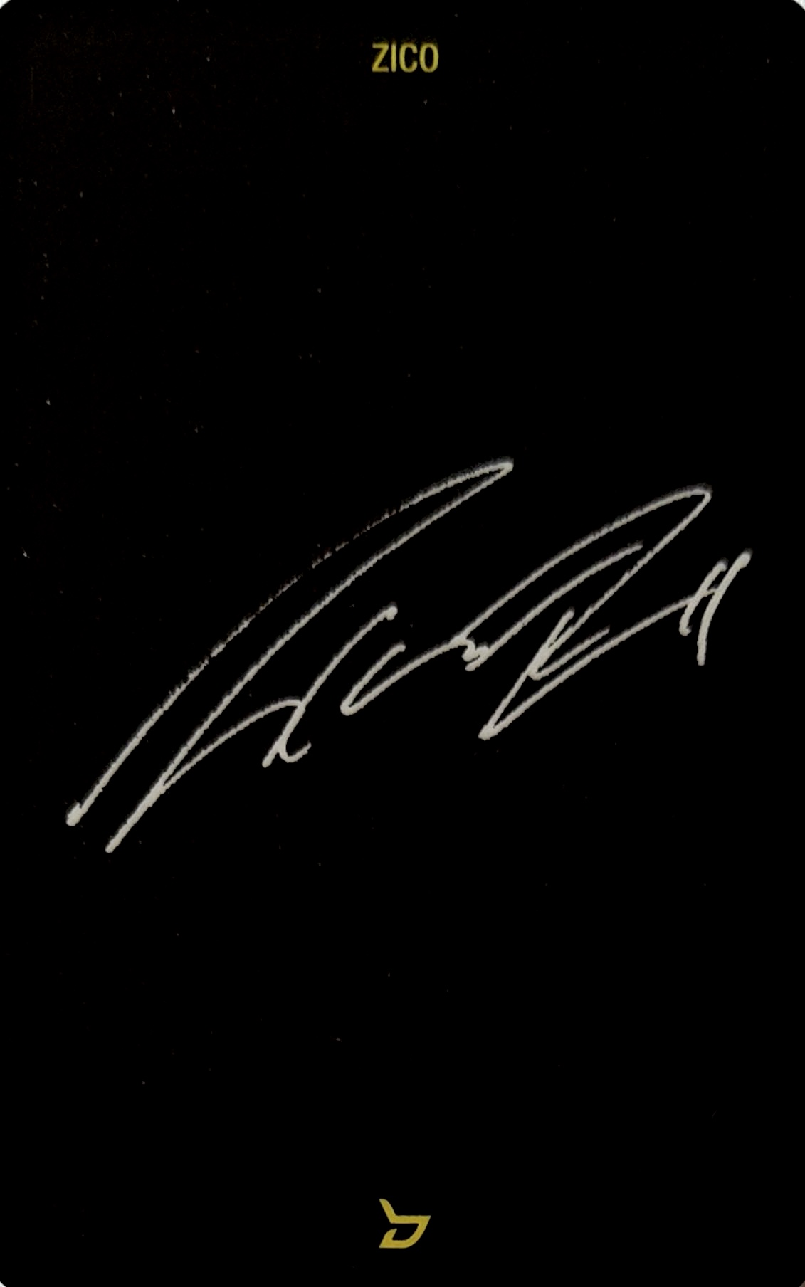 Zico Block B photocard back side - Photocard
