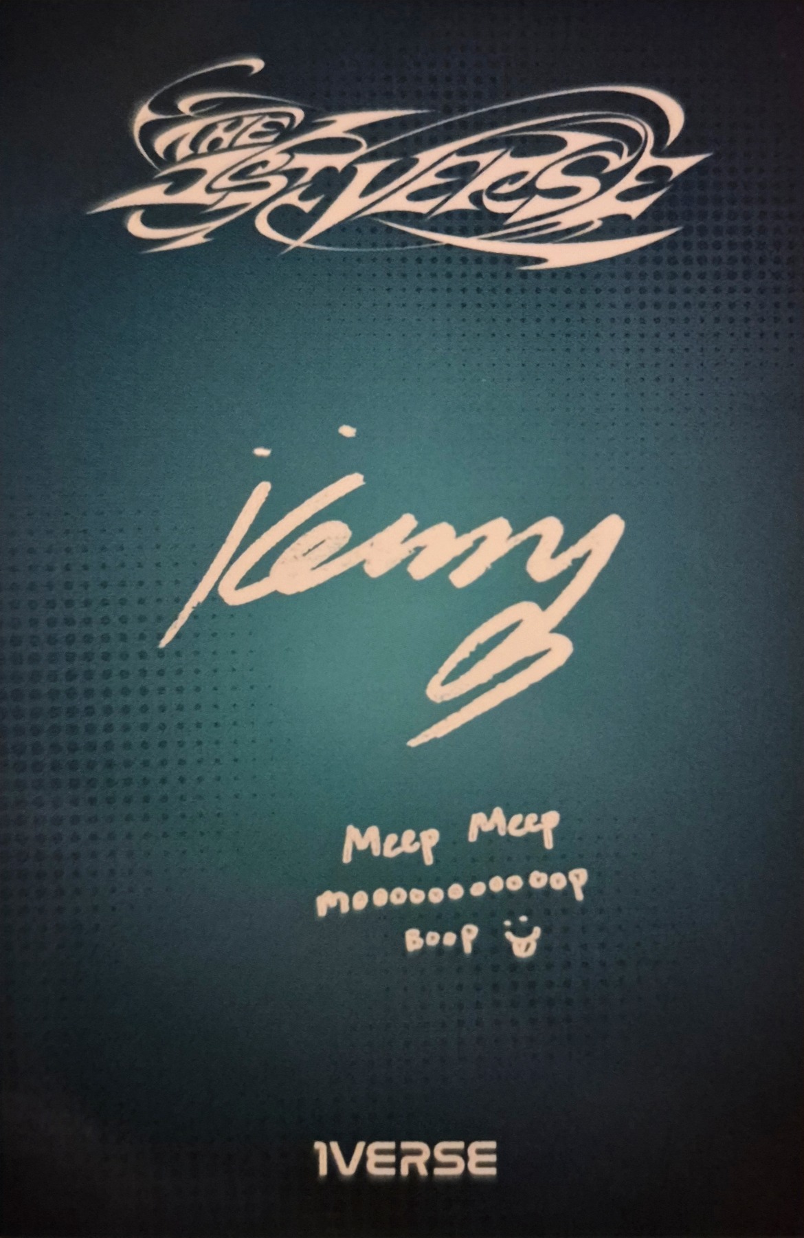 Kenny 1VERSE photocard back side - Benefit