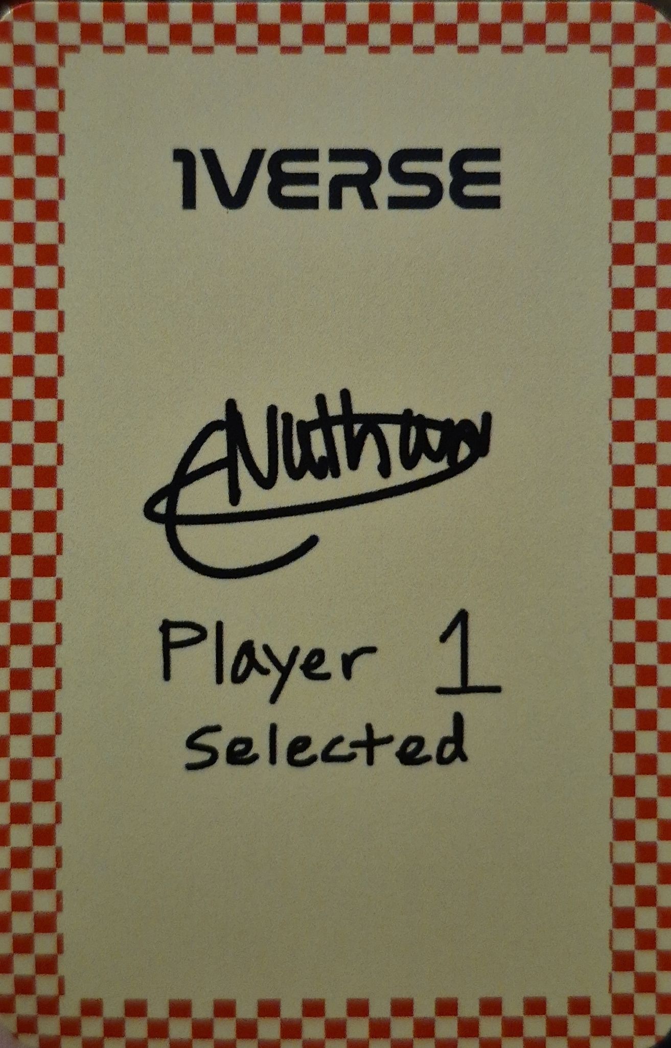 Nathan 1VERSE photocard back side - Photocard