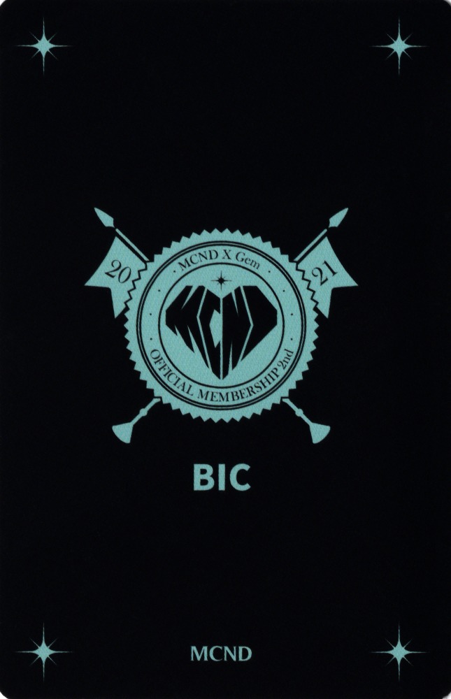 BIC MCND photocard back side - Photo Card