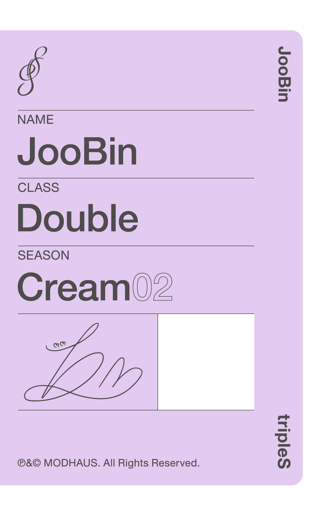 Joobin tripleS photocard back side - Double Class Objekt