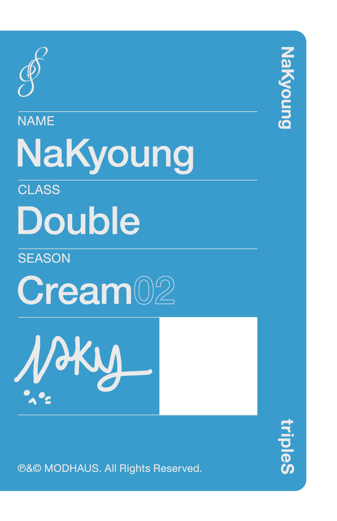Nakyoung tripleS photocard back side - Double Class Objekt