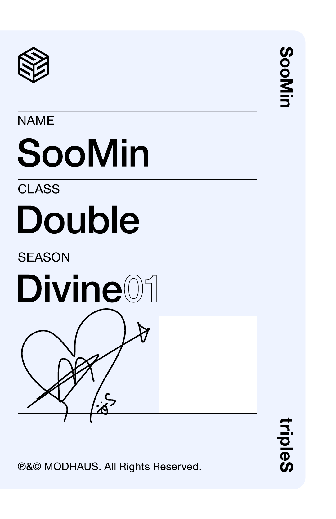 Soomin tripleS photocard back side - Double Class Objekt