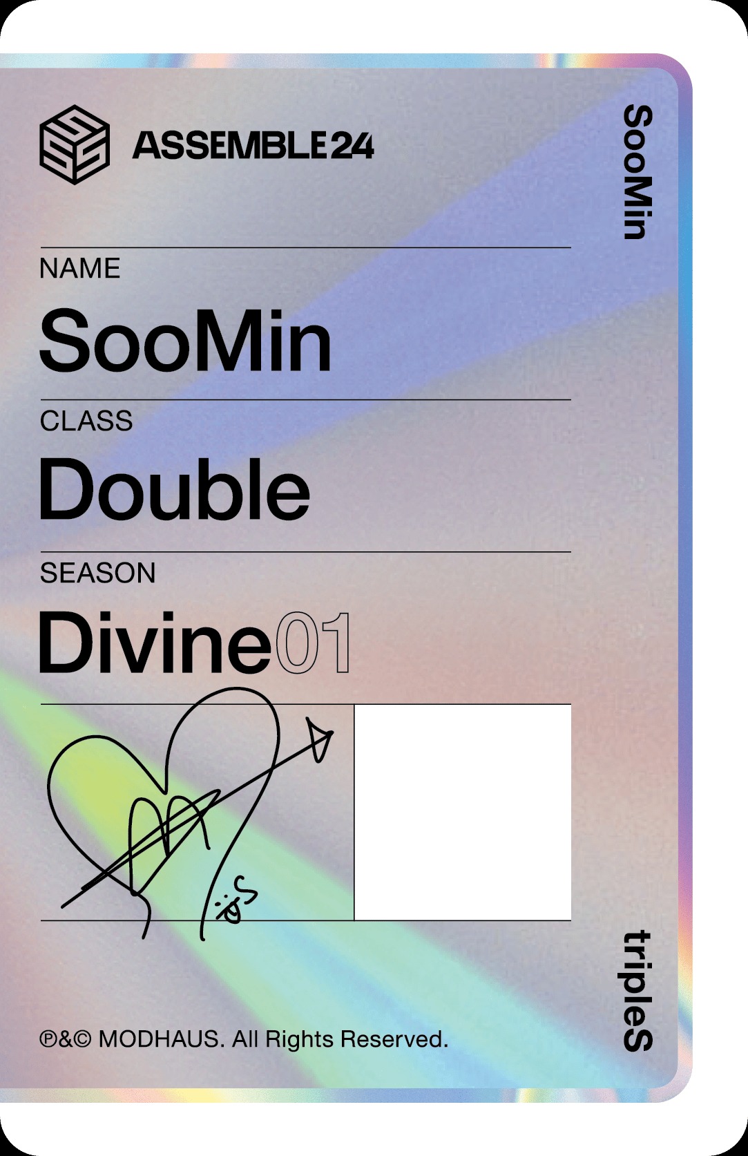 Soomin tripleS photocard back side - Photocard (Ver 1)