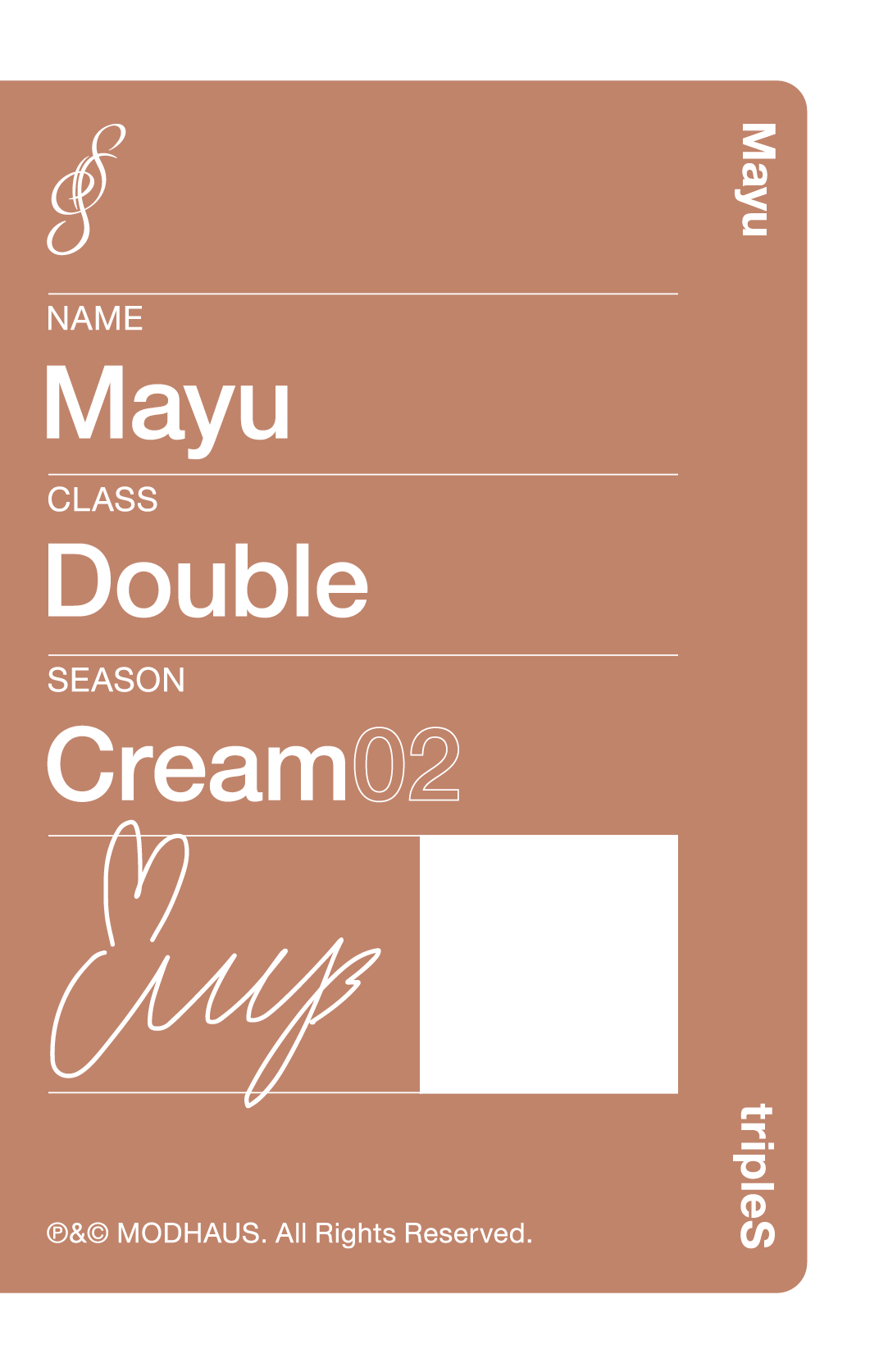 Mayu tripleS photocard back side - Showcase Objekt Pack