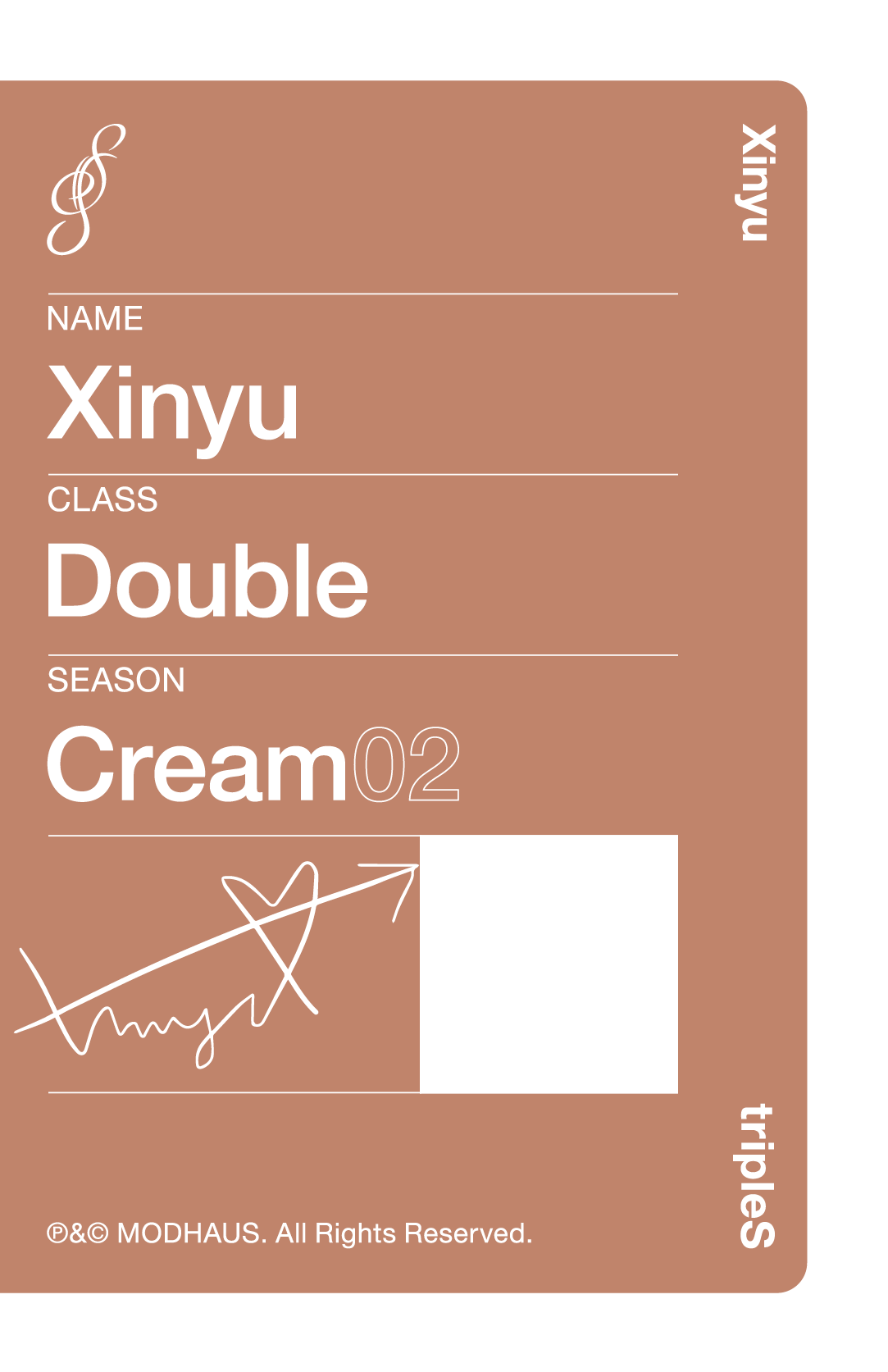 Xinyu tripleS photocard back side - Showcase Objekt Pack
