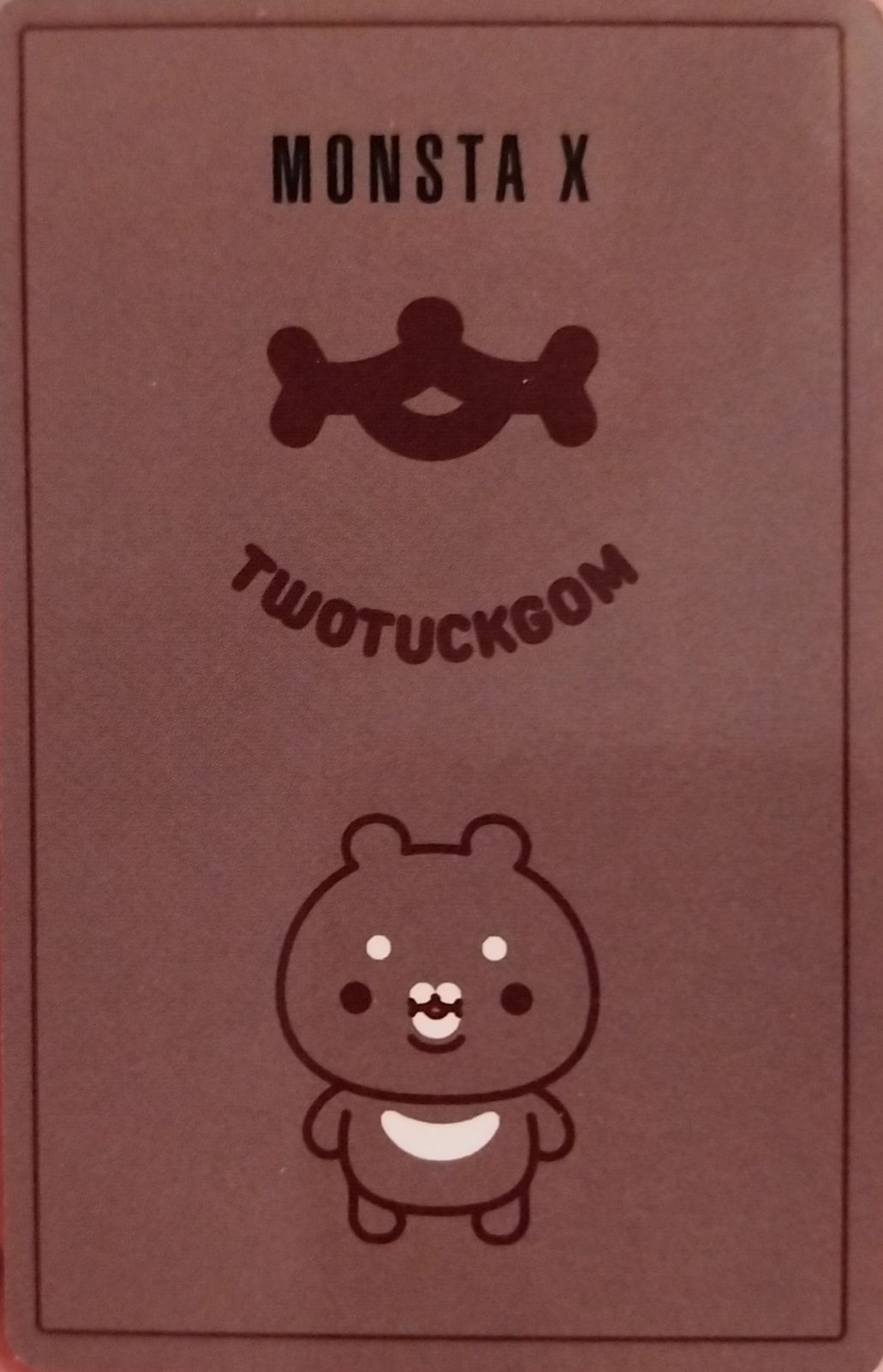 Shownu MONSTA X photocard back side - Twotuckgom Photocard