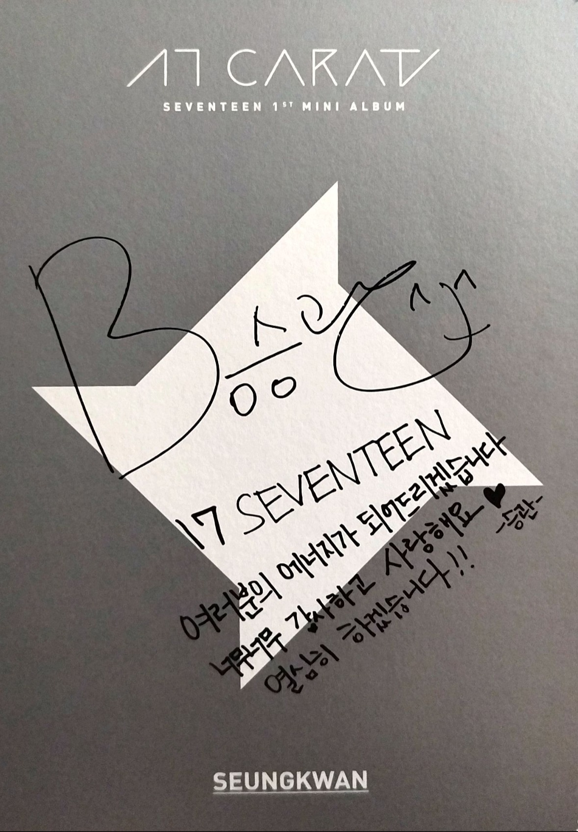 Seungkwan SEVENTEEN photocard back side - Postcard Set