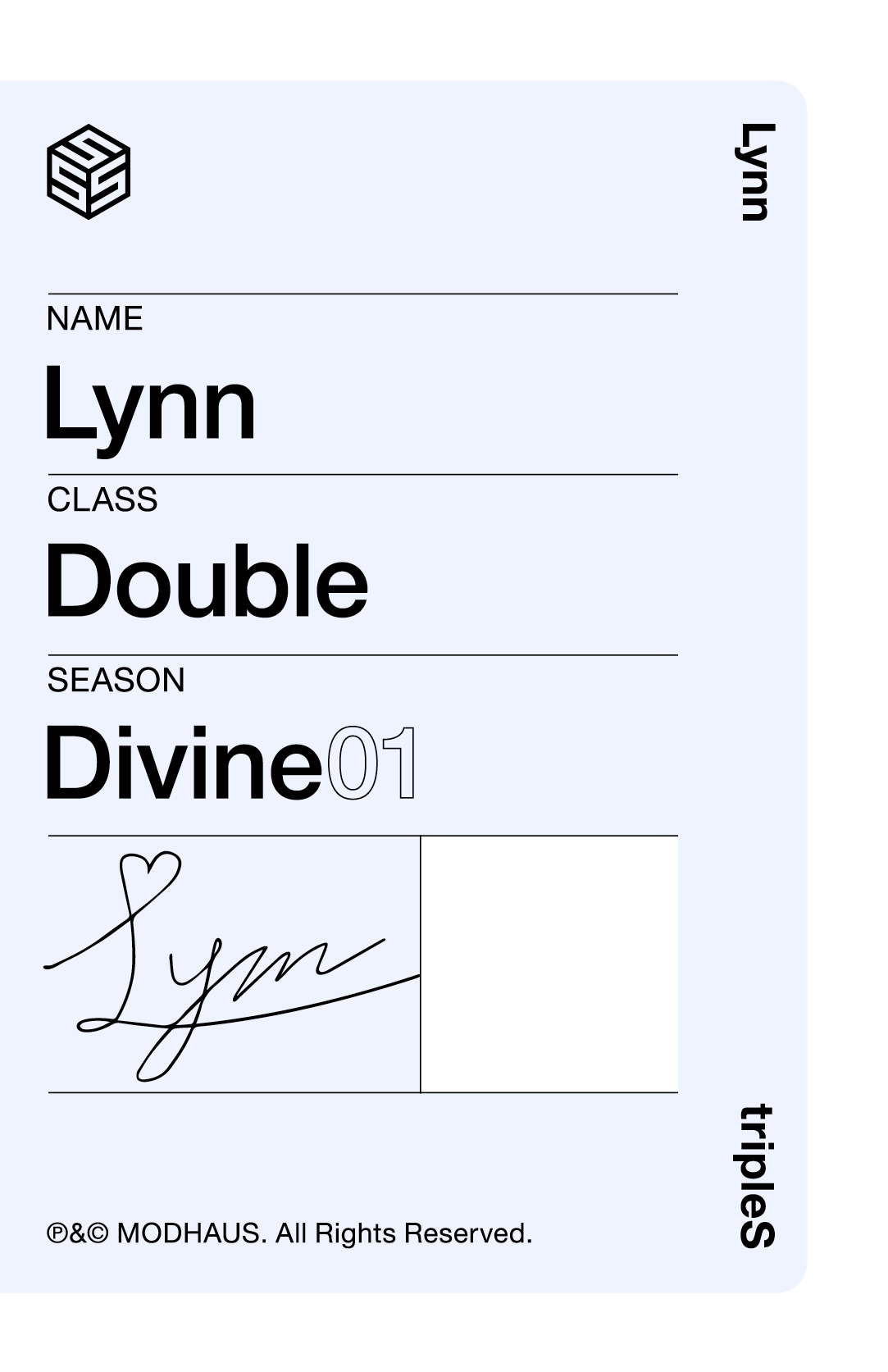 Lynn tripleS photocard back side - Double Class Objekt