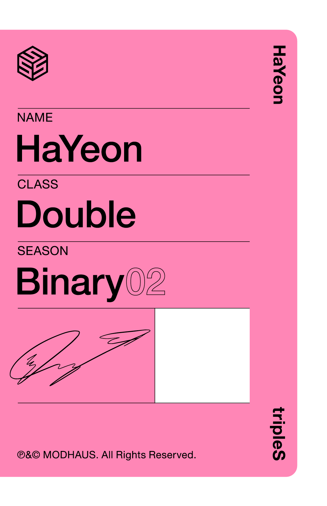 Hayeon tripleS photocard back side - Showcase Objekt Pack