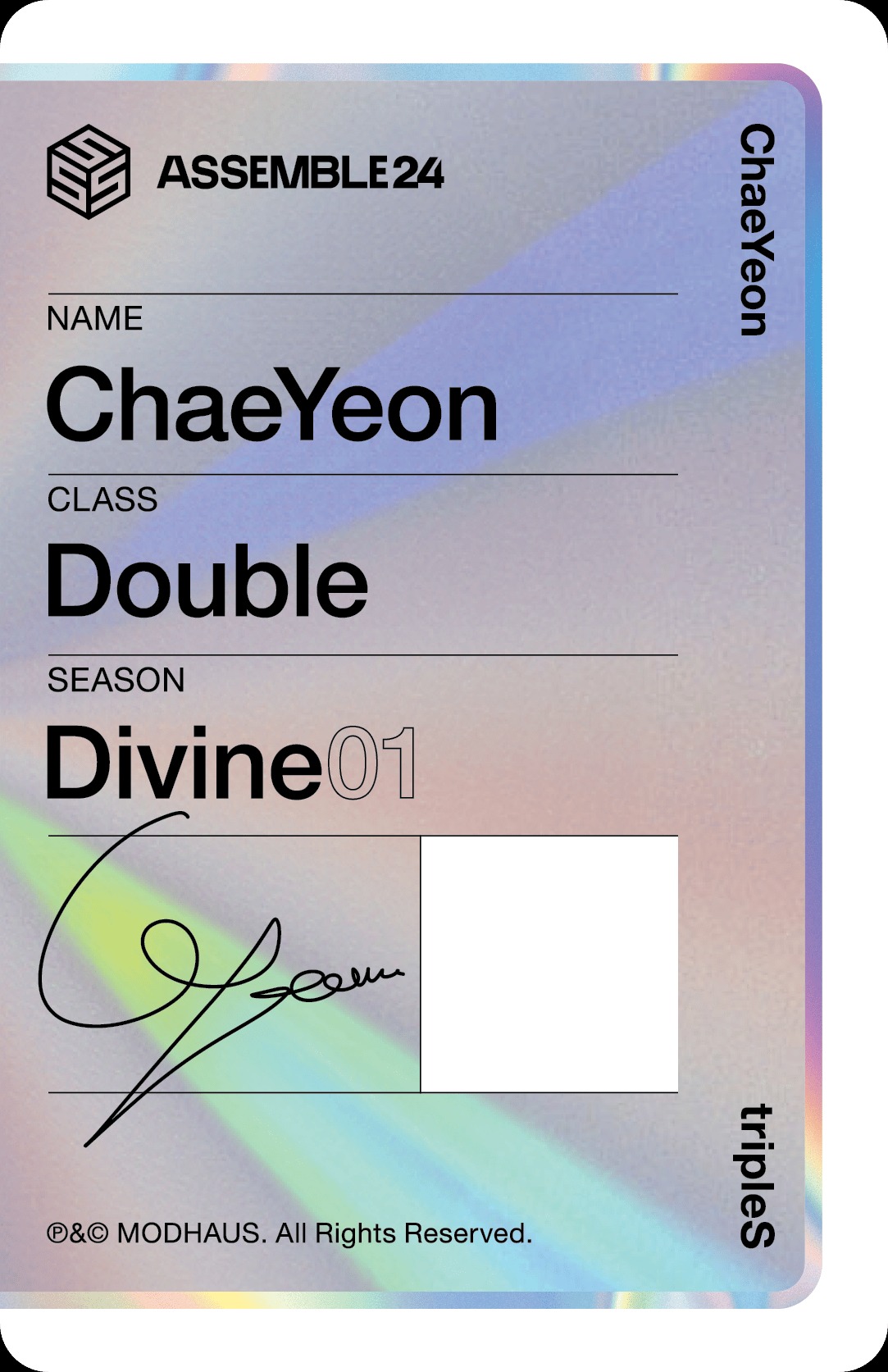Chaeyeon tripleS photocard back side - Photocard (Ver 1)