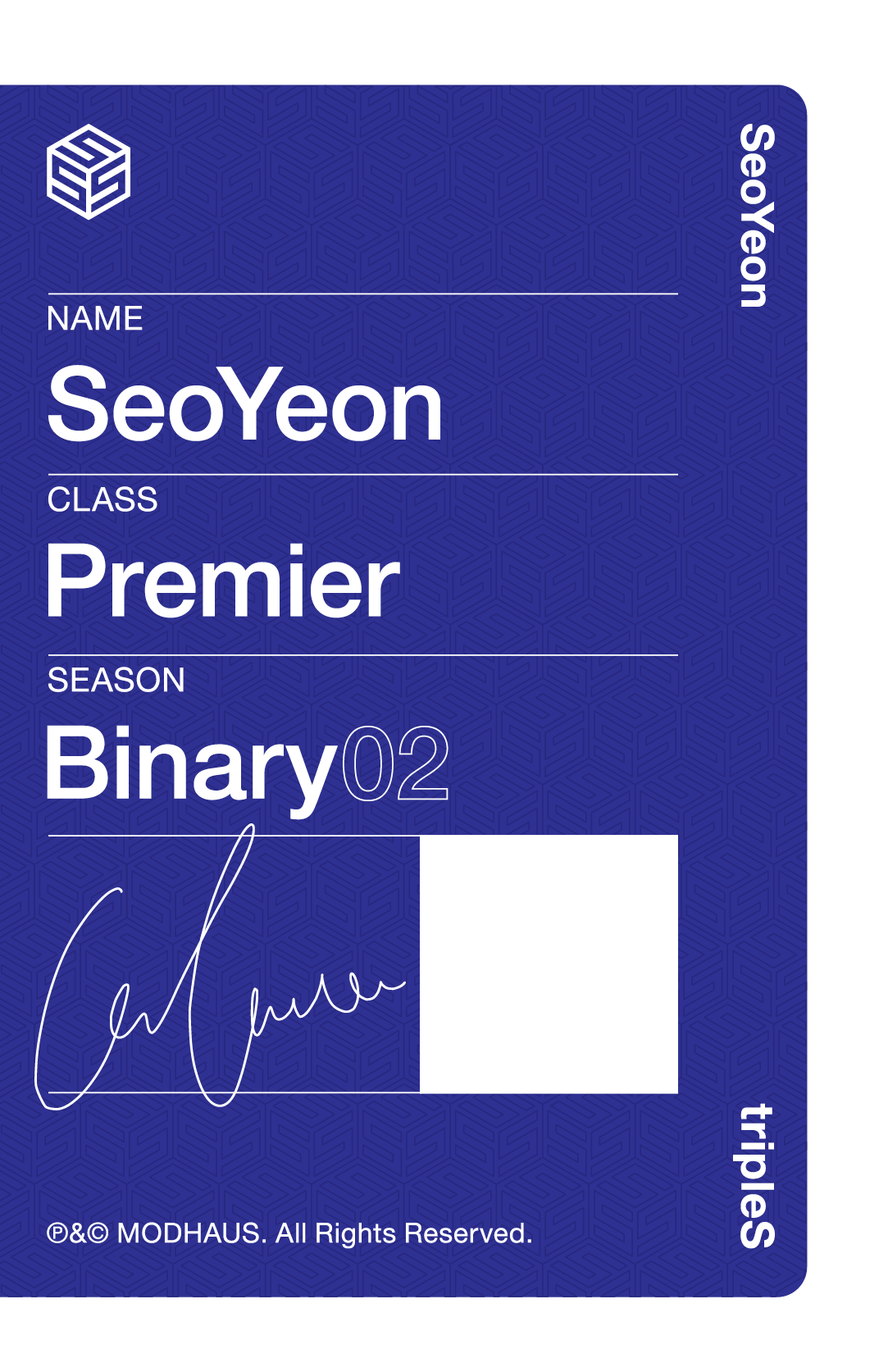 Seoyeon tripleS photocard back side - Leader Premier Objekt