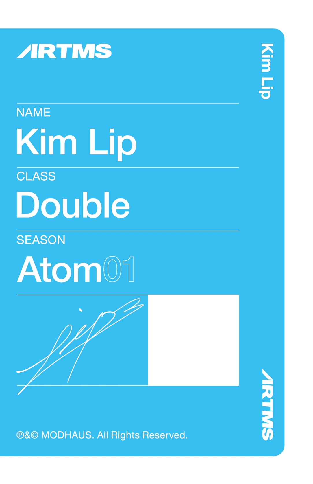 Kim Lip ARTMS photocard back side - Double Class Objekt