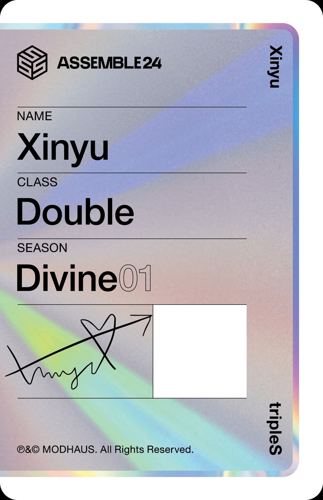 Xinyu tripleS photocard back side - Photocard (Ver 1)