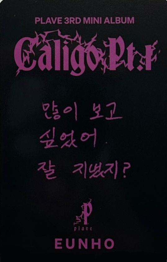 Eunho PLAVE photocard back side - Photocard Pack