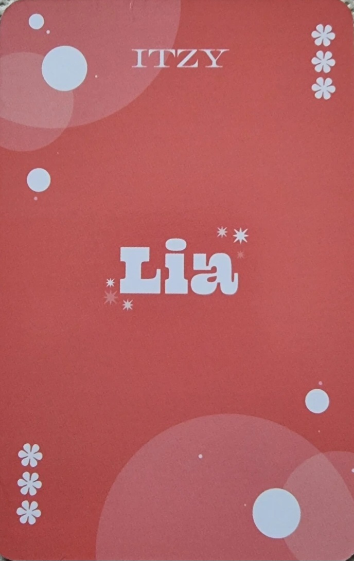LIA ITZY photocard back side - Set Benefit