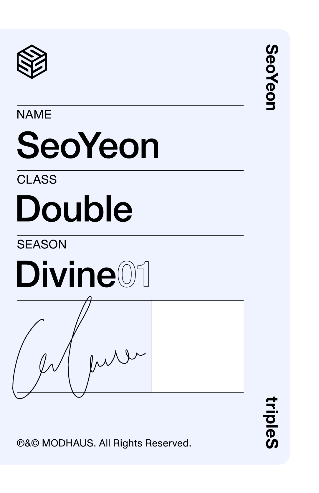 Seoyeon tripleS photocard back side - Double Class Objekt