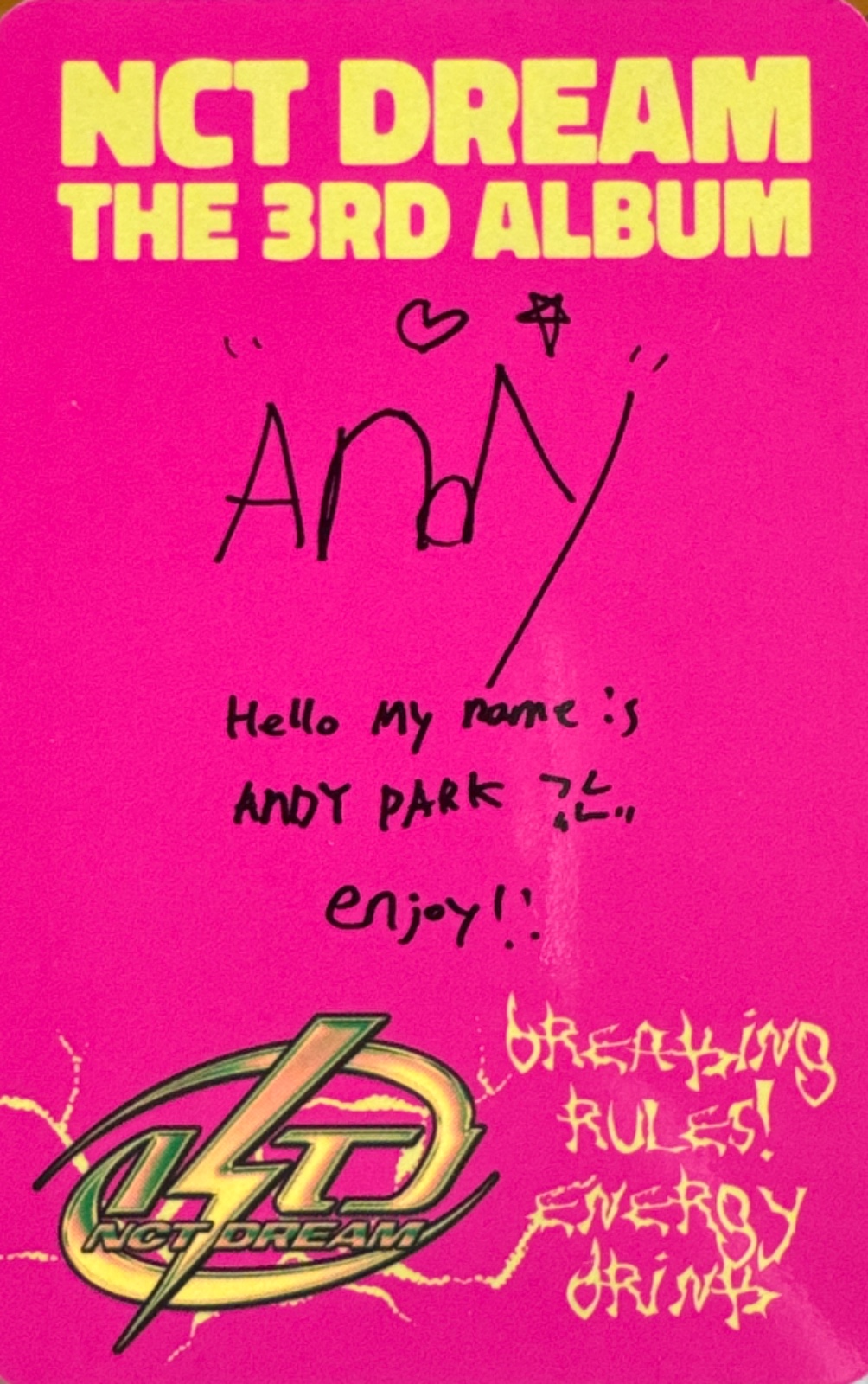 Jisung NCT DREAM photocard back side - Photocards