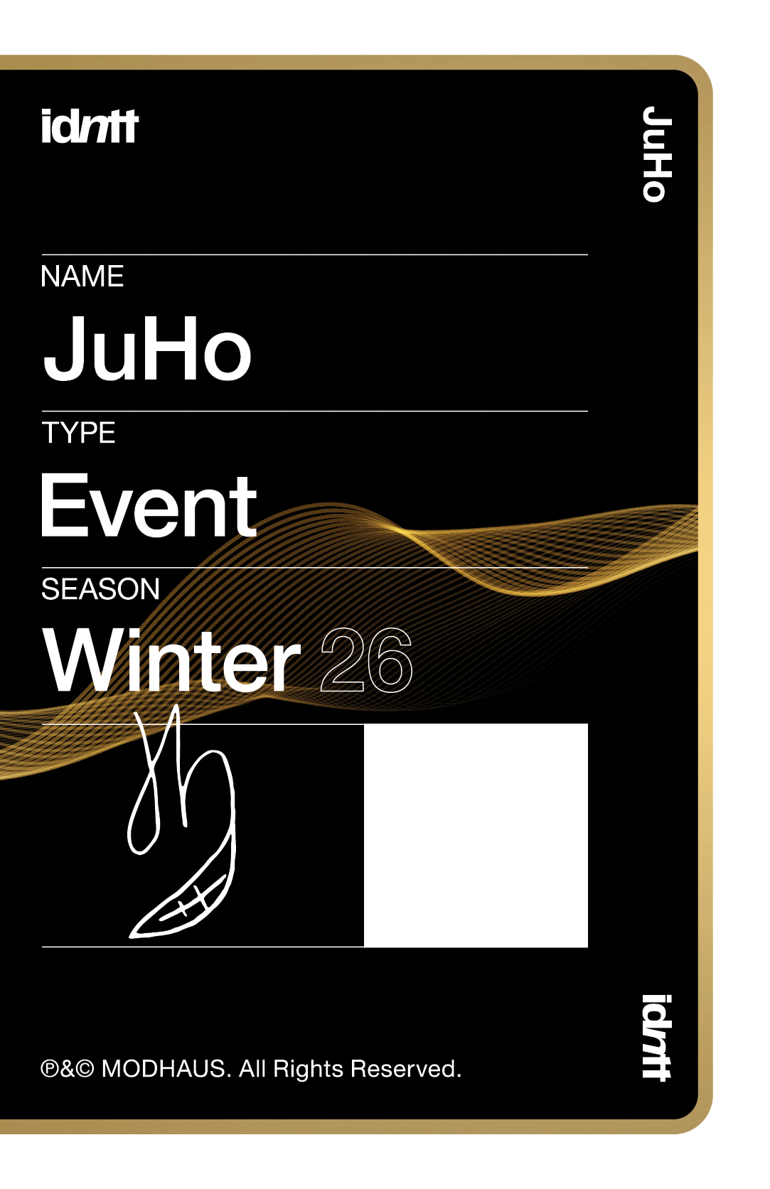 Kim JuHo idntt photocard back side - Event Objekt