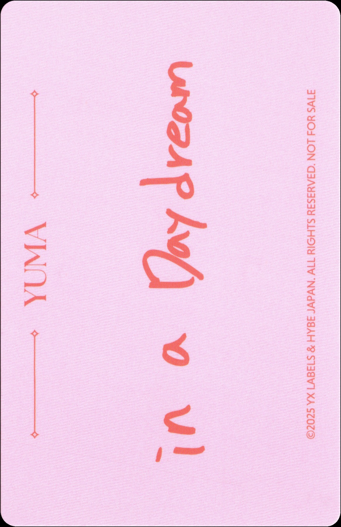 Yuma &TEAM photocard back side - Photocards