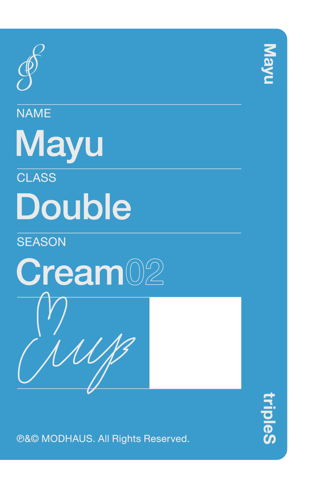 Mayu tripleS photocard back side - Double Class Objekt