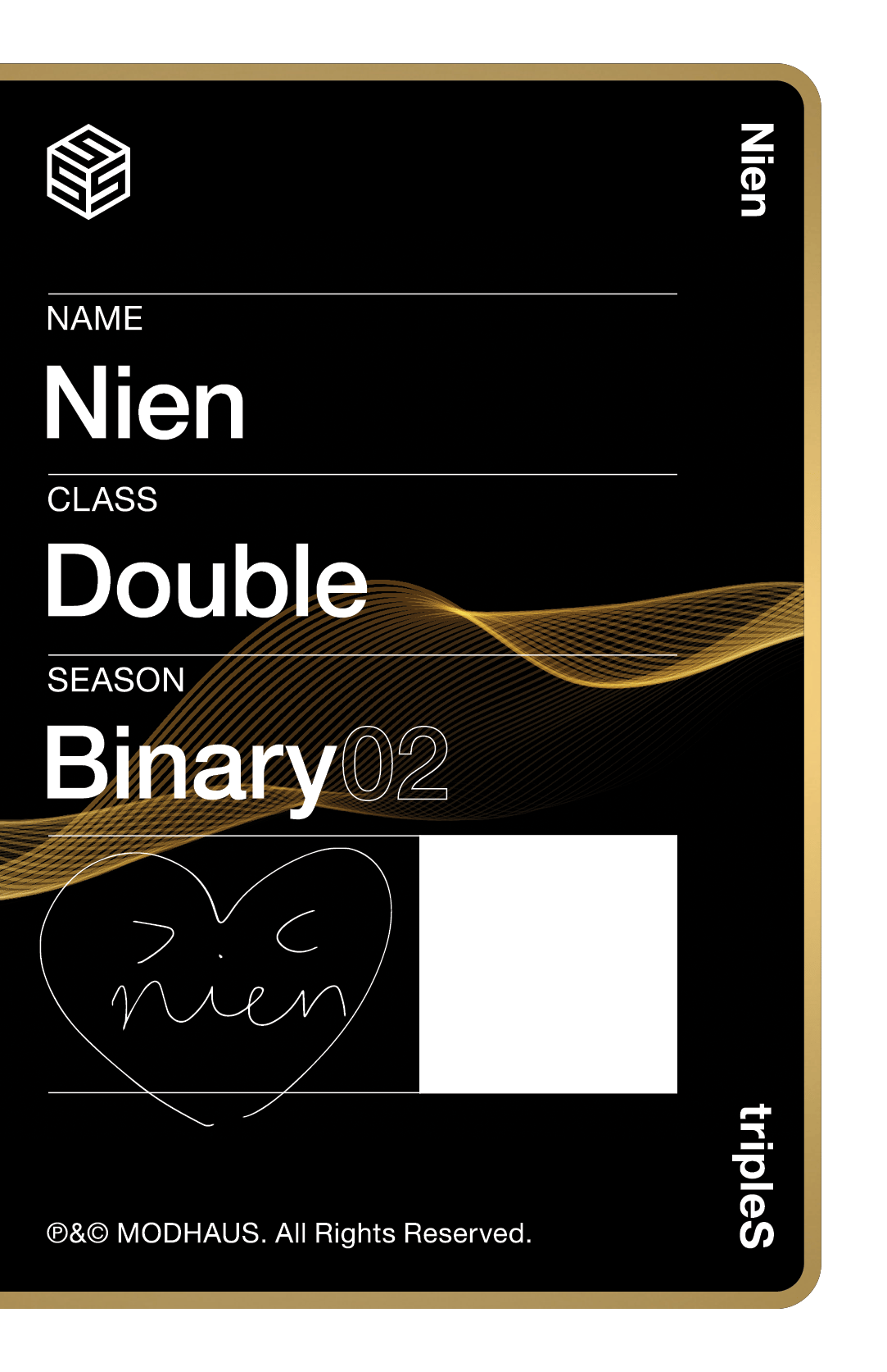 Nien tripleS photocard back side - Double Class Objekt
