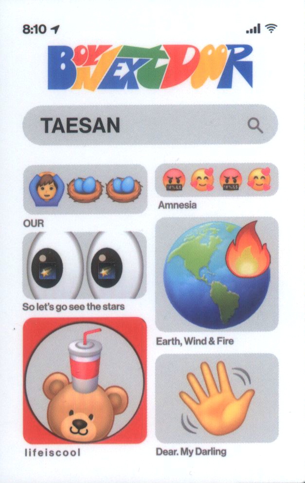 Taesan BOYNEXTDOOR photocard back side - Meme Card