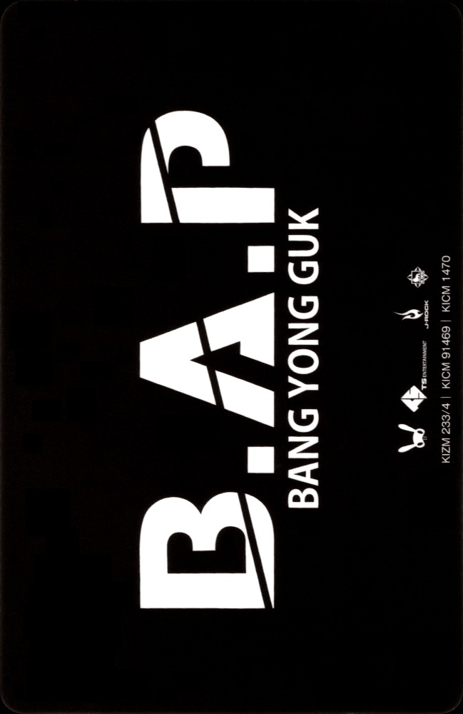 Yongguk B.A.P photocard back side - Photocard Set B