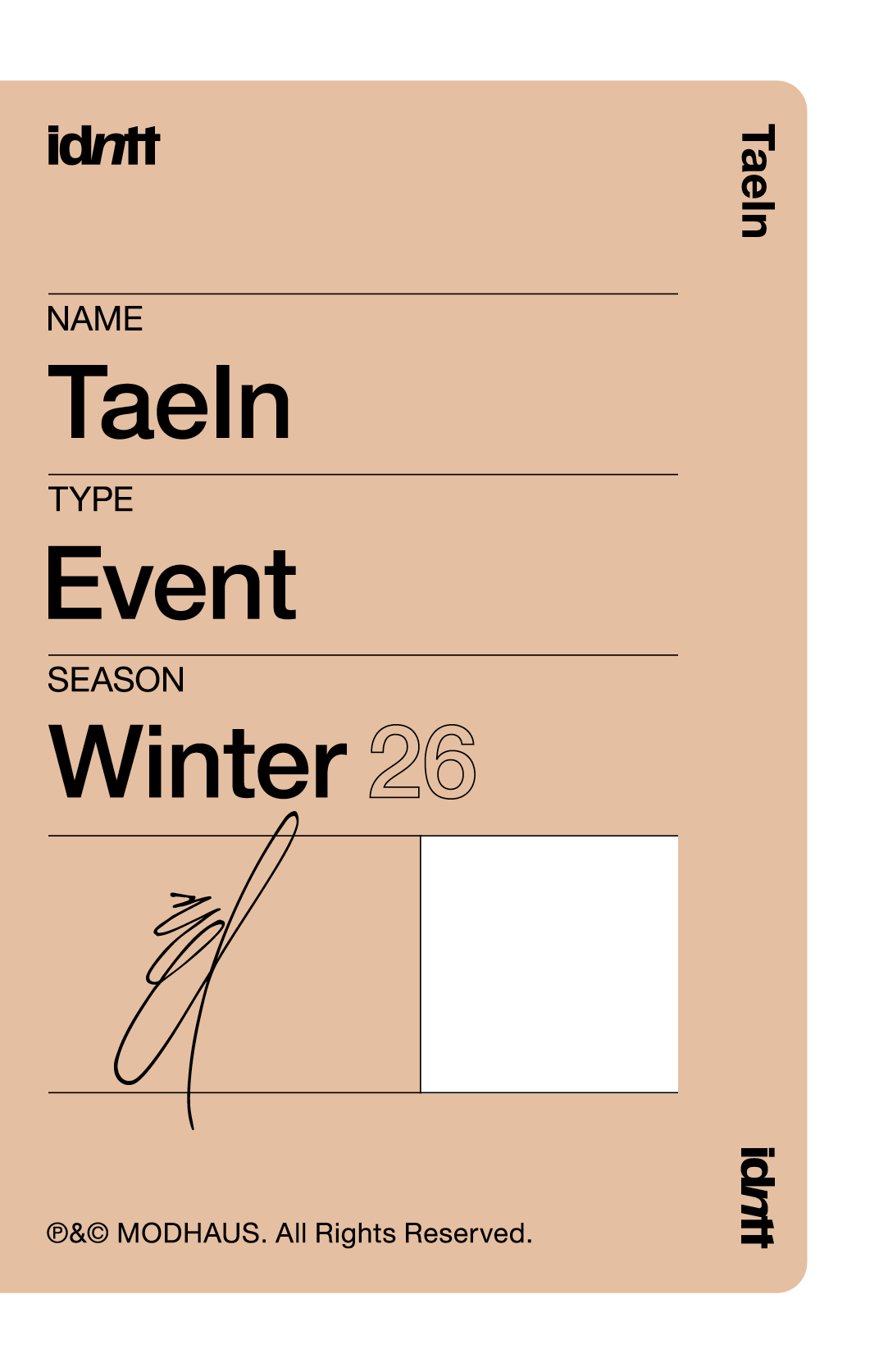 Choi TaeIn idntt photocard back side - Event Objekt