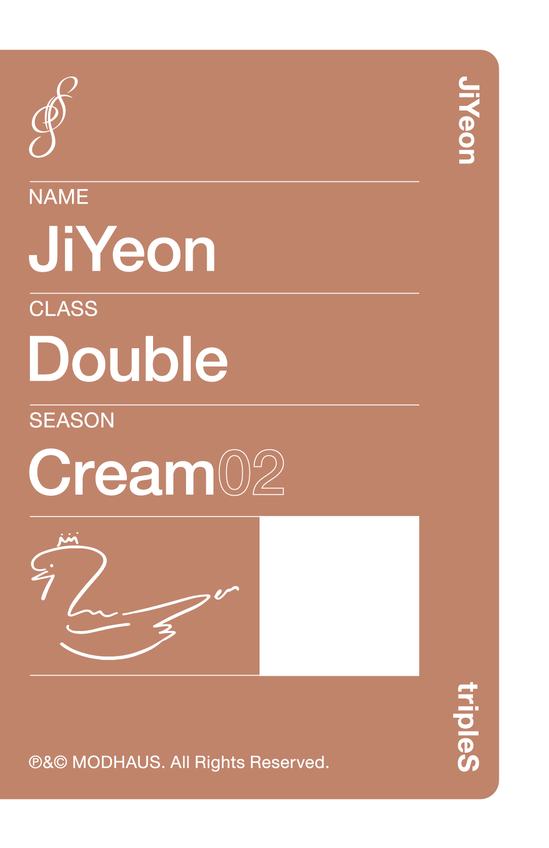 Jiyeon tripleS photocard back side - Showcase Objekt Pack