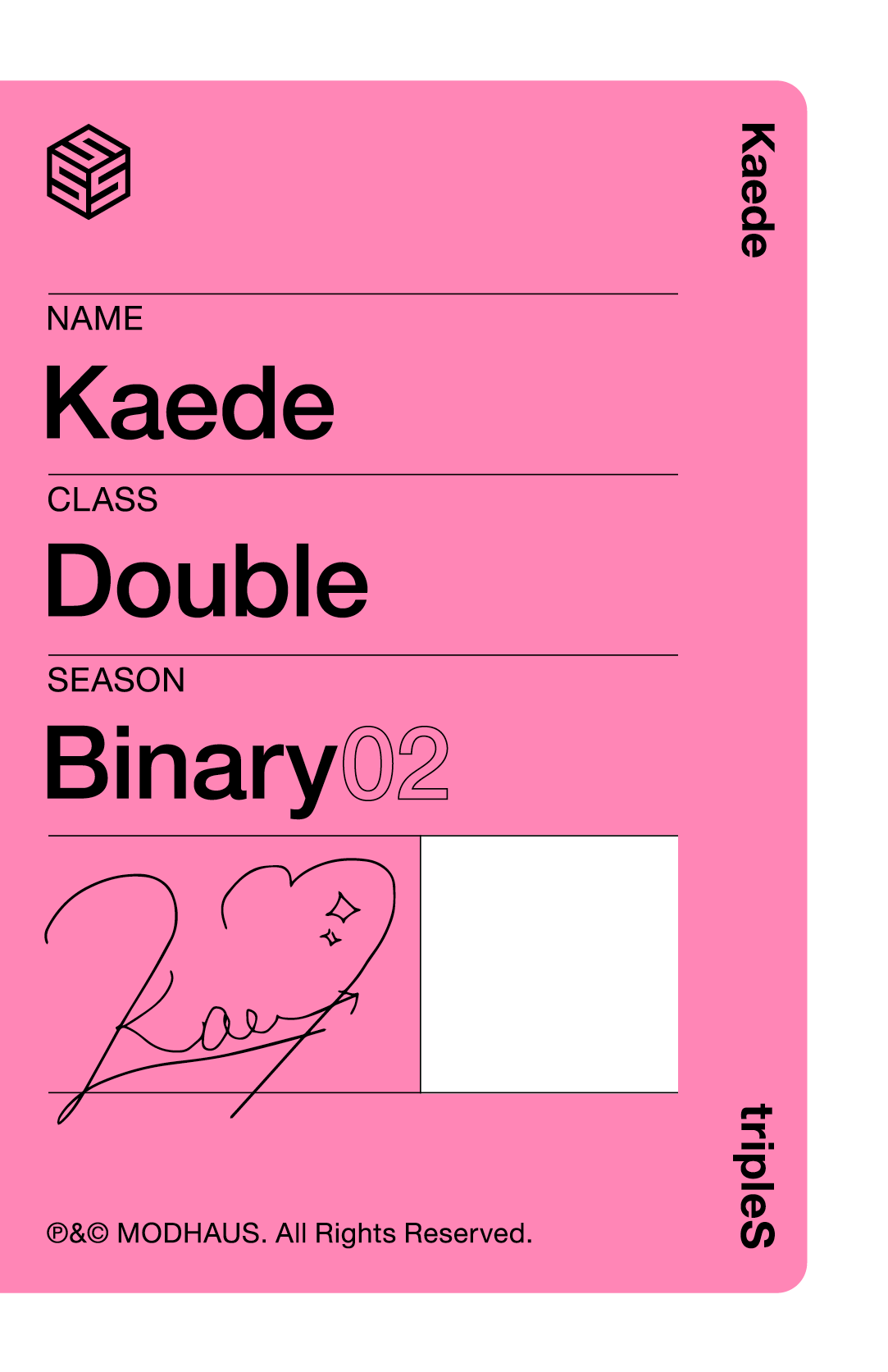 Kaede tripleS photocard back side - Showcase Objekt Pack