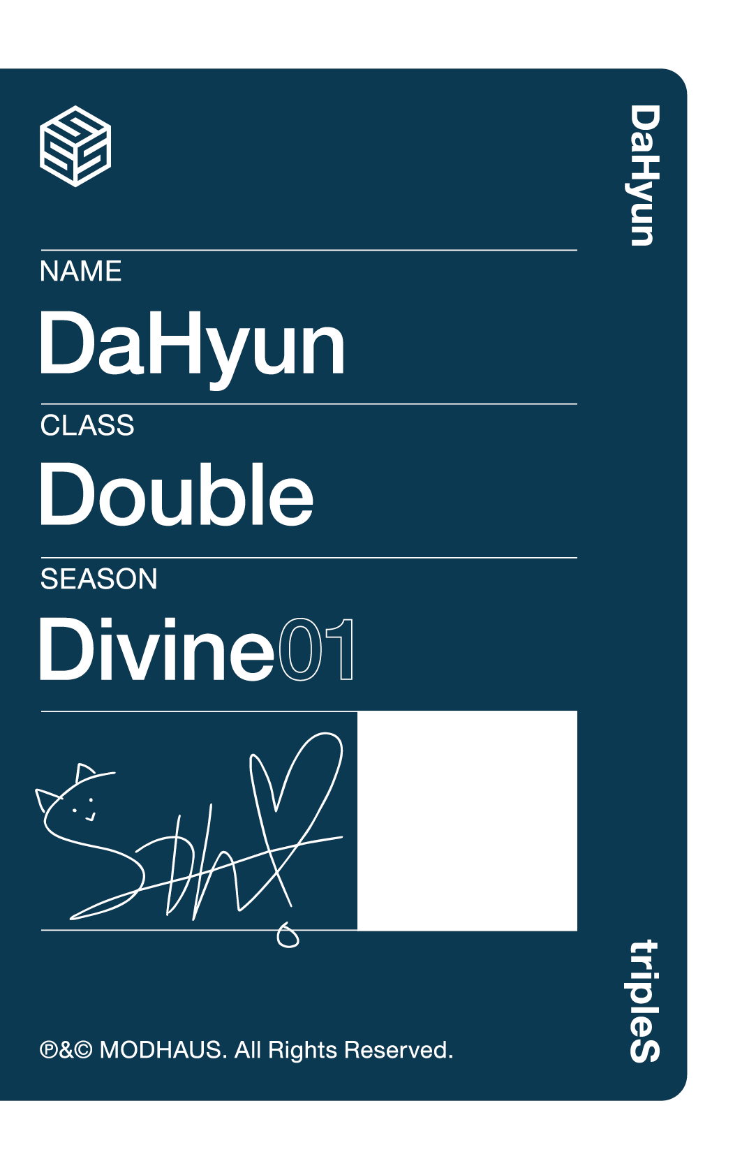 Dahyun tripleS photocard back side - Double Class Objekt