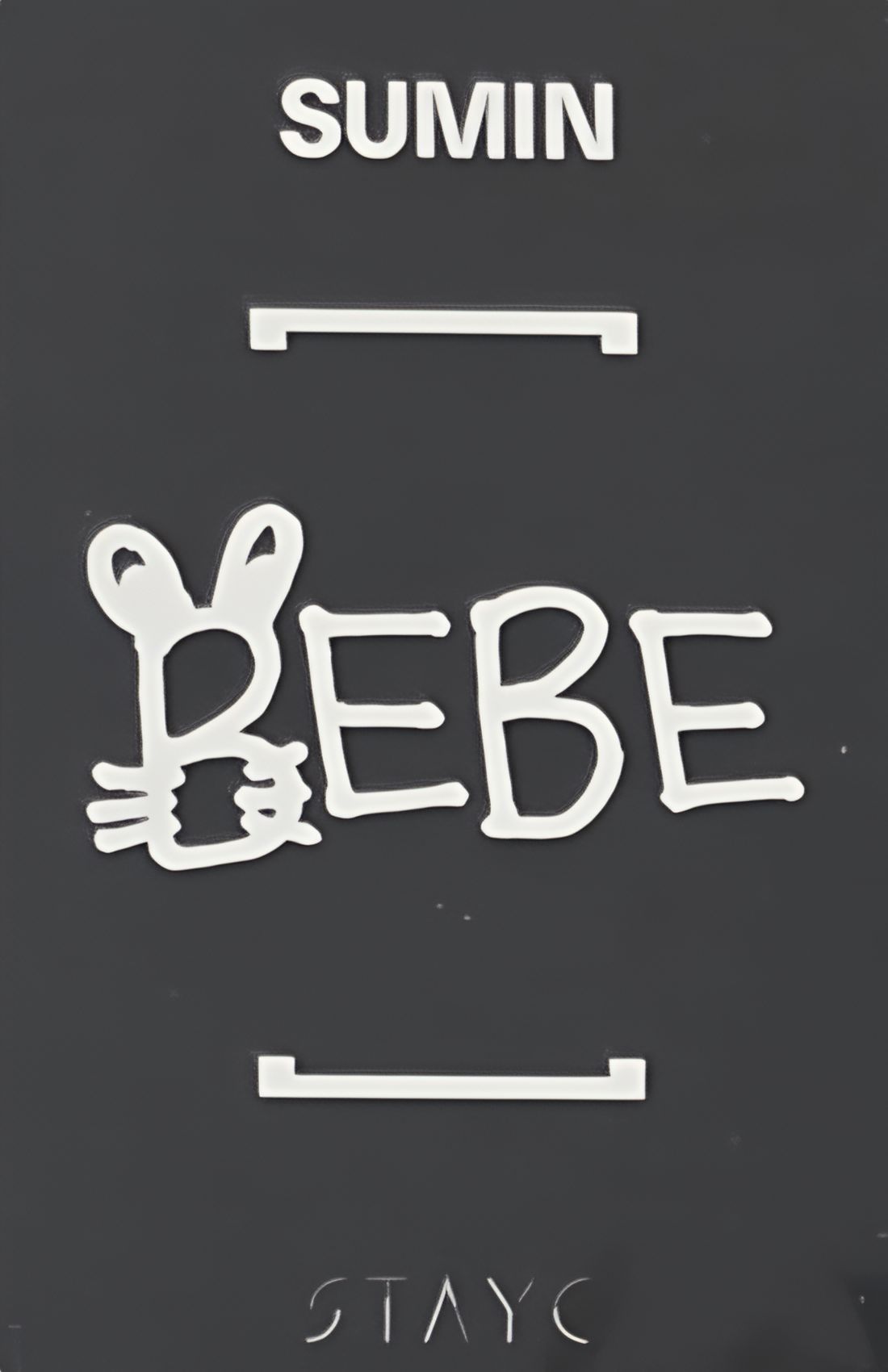 Sumin STAYC photocard back side - Bebe Ver.