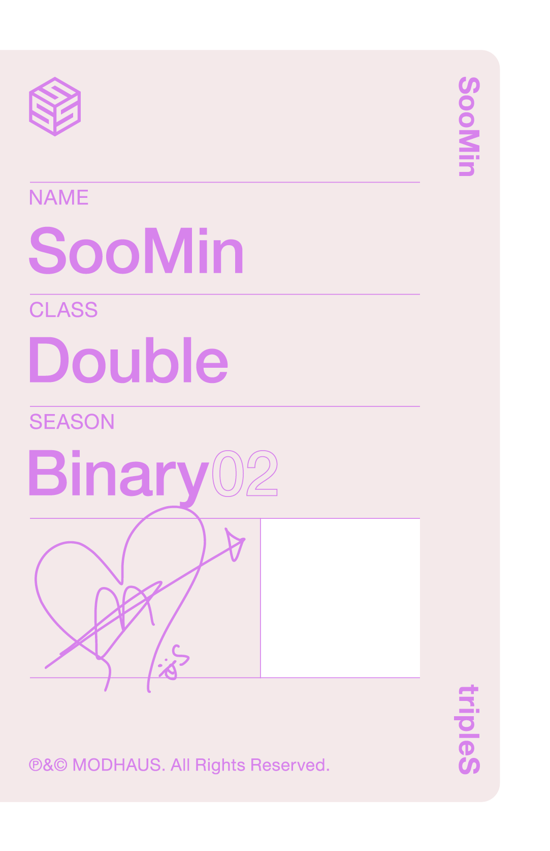 Soomin tripleS photocard back side - Double Class Objekt