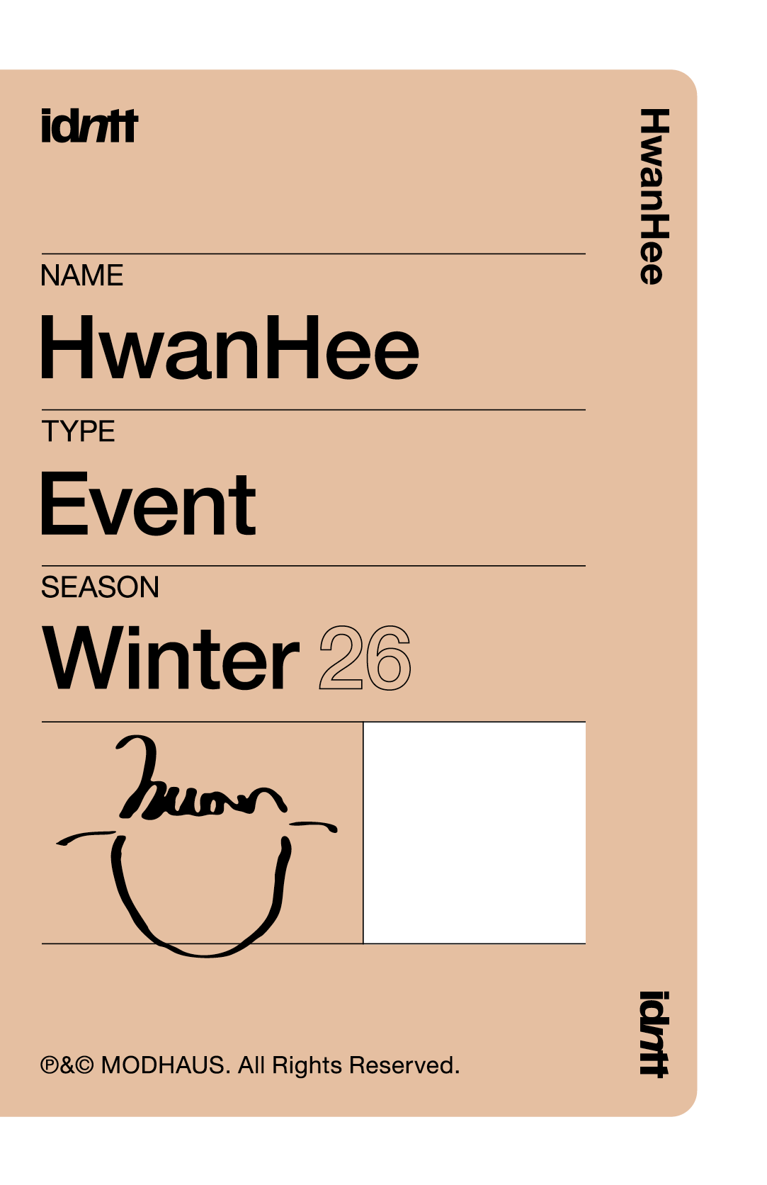 Lee HwanHee idntt photocard back side - Event Objekt