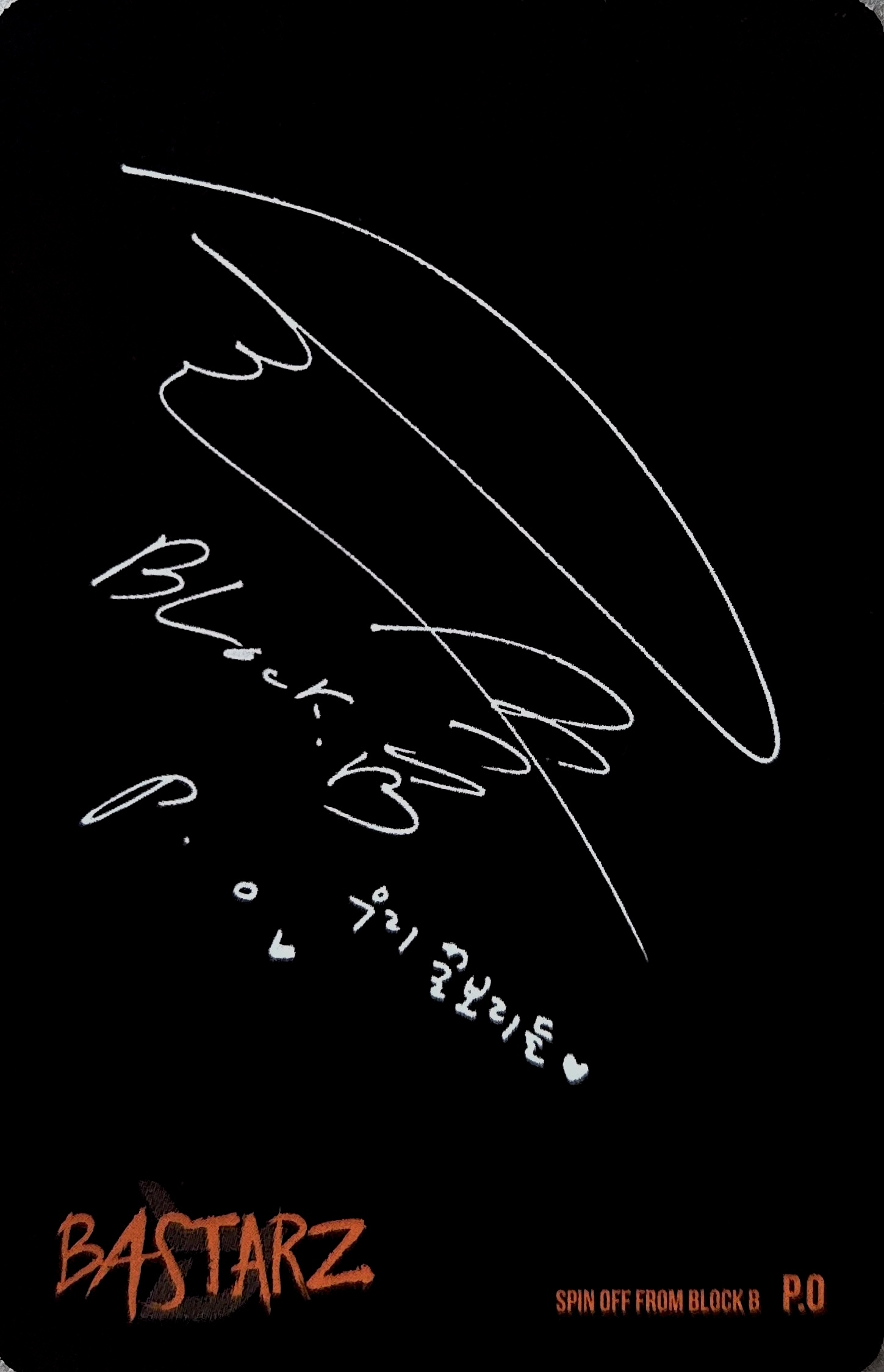 P.O Block B BASTARZ photocard back side - Photocard