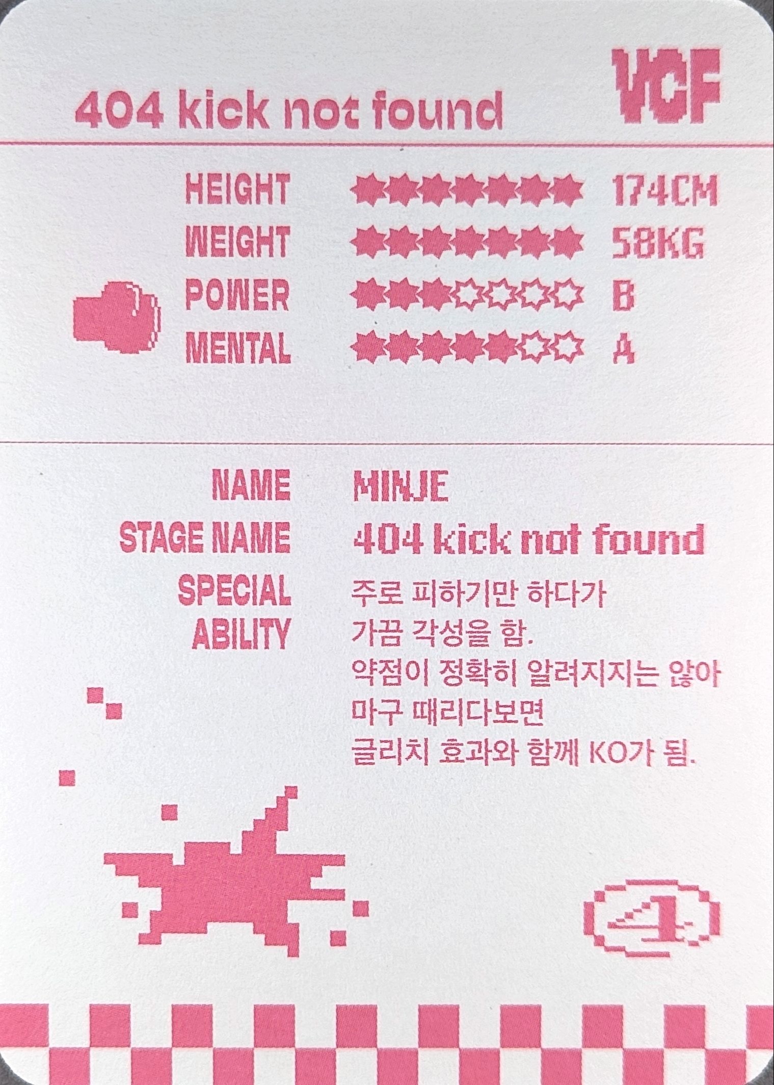 Minje ALL(H)OURS photocard back side - Player Card (First Press Only)