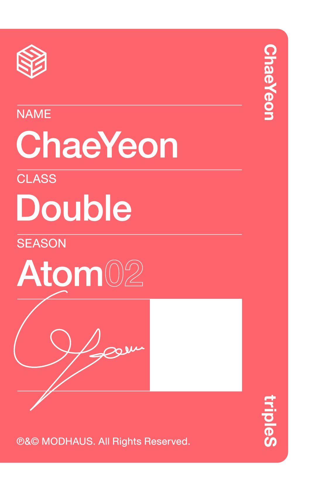 Chaeyeon tripleS photocard back side - Showcase Objekt Pack