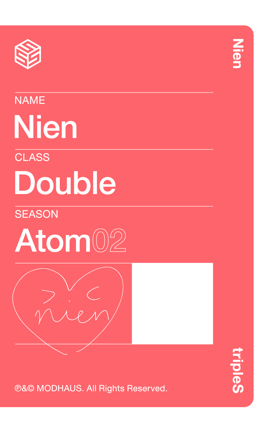 Nien tripleS photocard back side - Showcase Objekt Pack