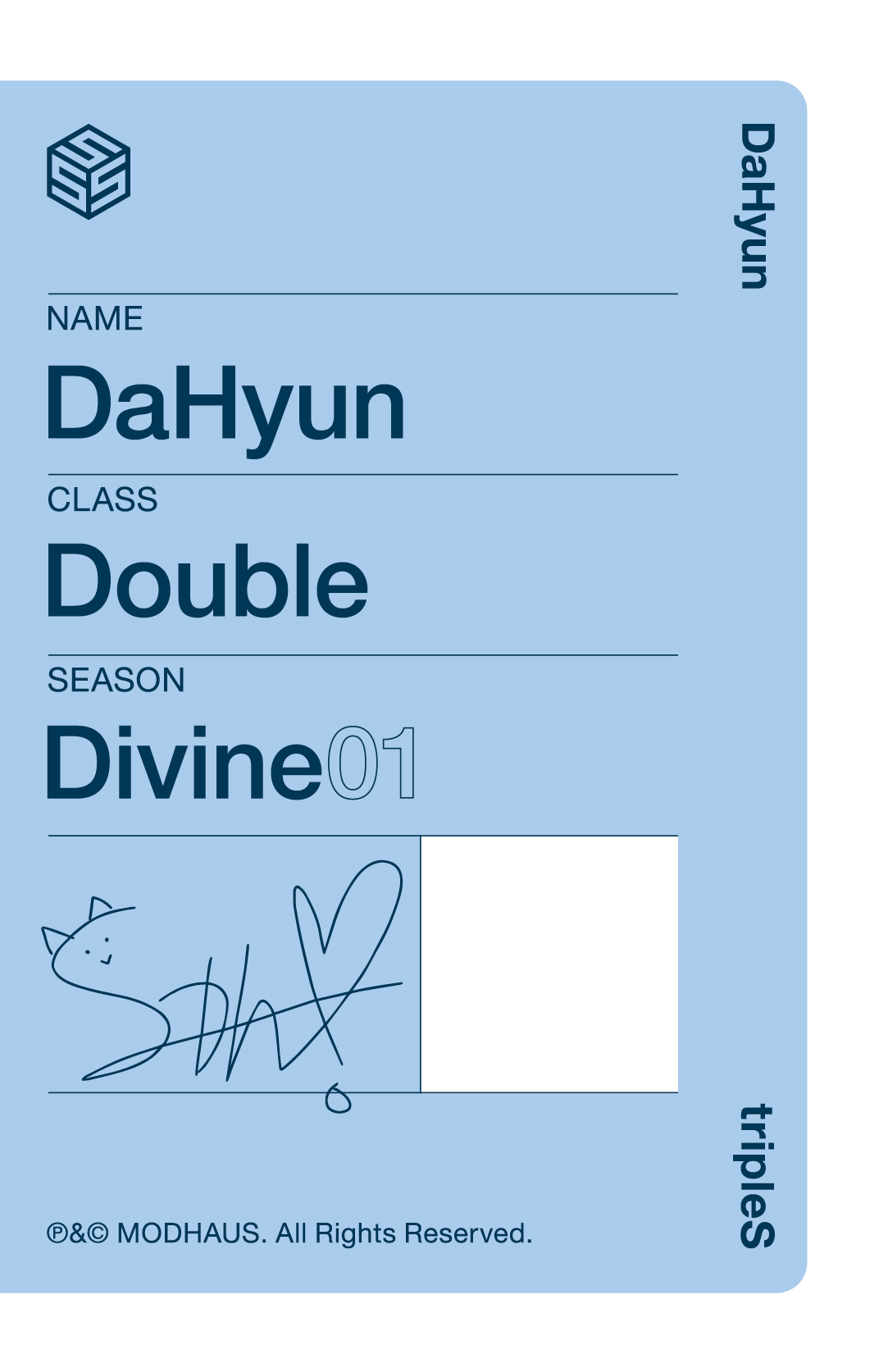 Dahyun tripleS photocard back side - Showcase Objekt Pack