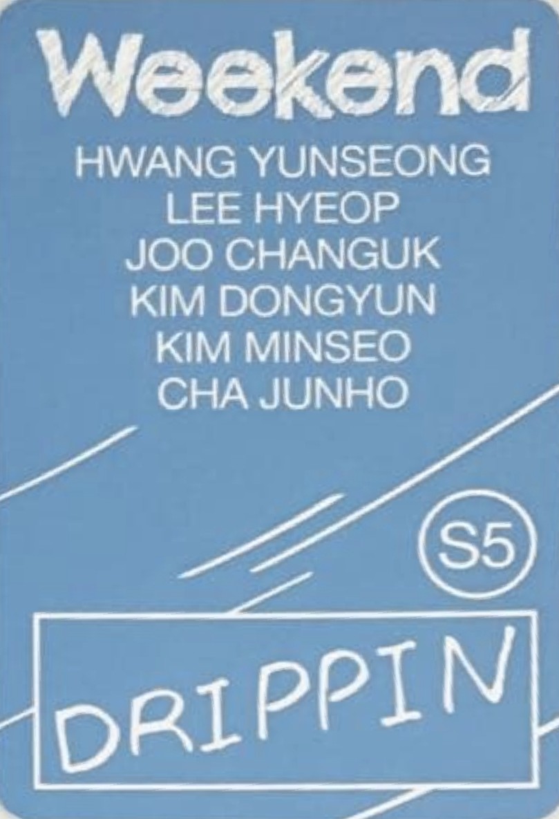Yunseong DRIPPIN photocard back side - Photocard