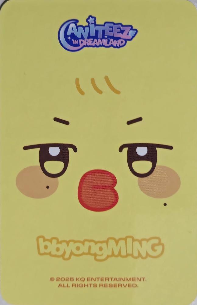 Mingi ATEEZ photocard back side - Mini Face Keyring