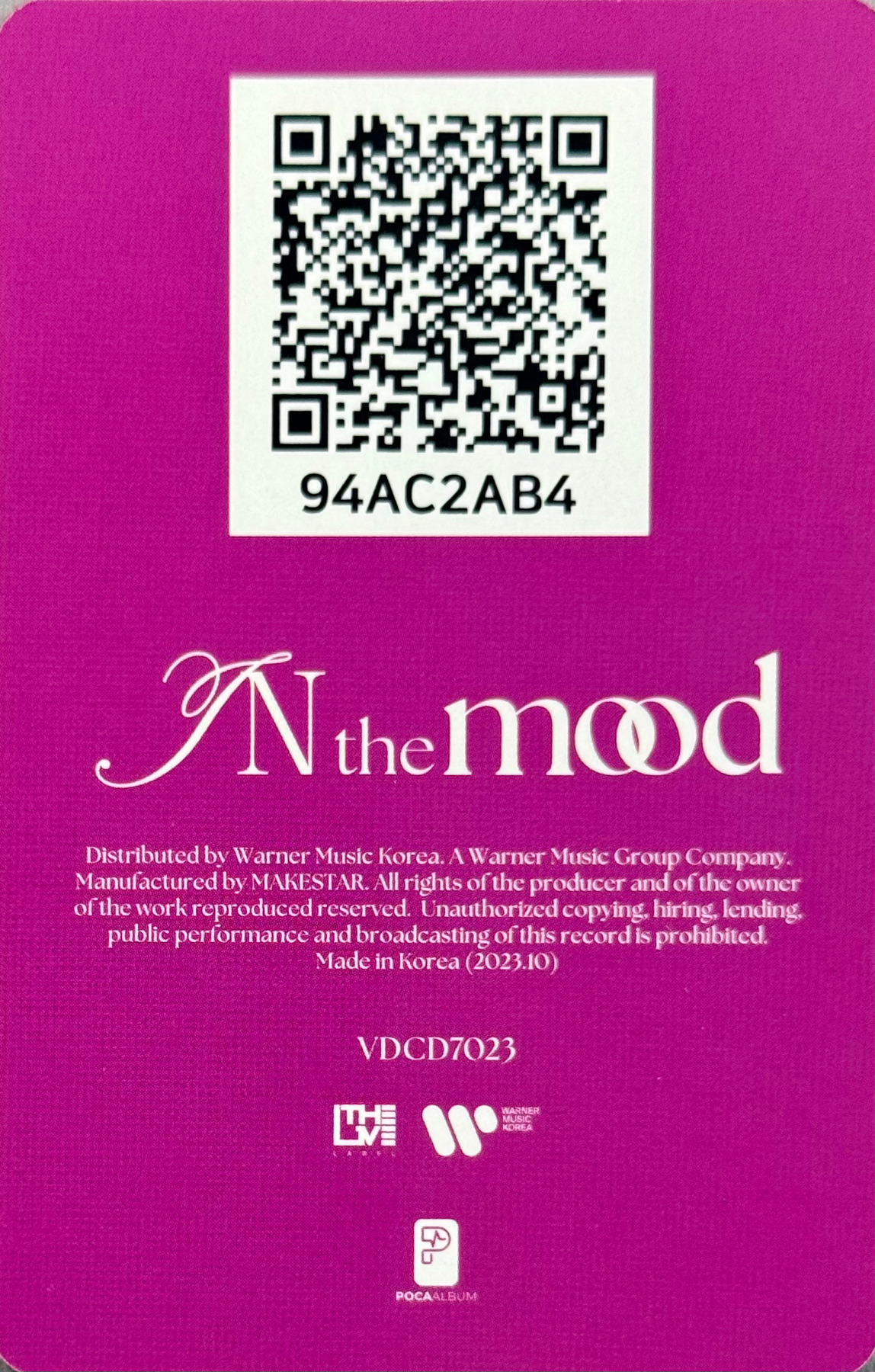 Wheein Whee In photocard back side - QR Card