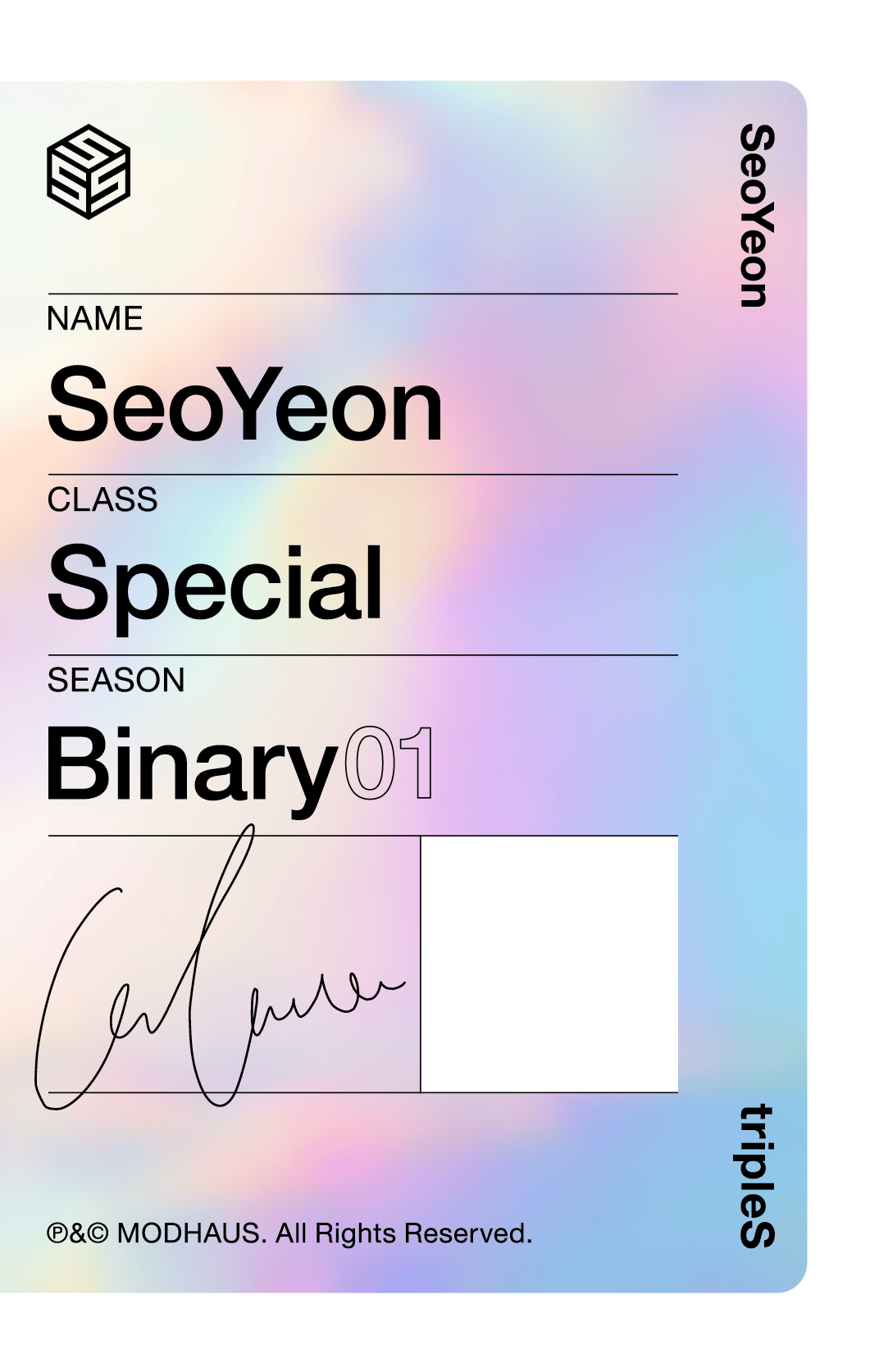 Seoyeon tripleS photocard back side - Double Class Objekt