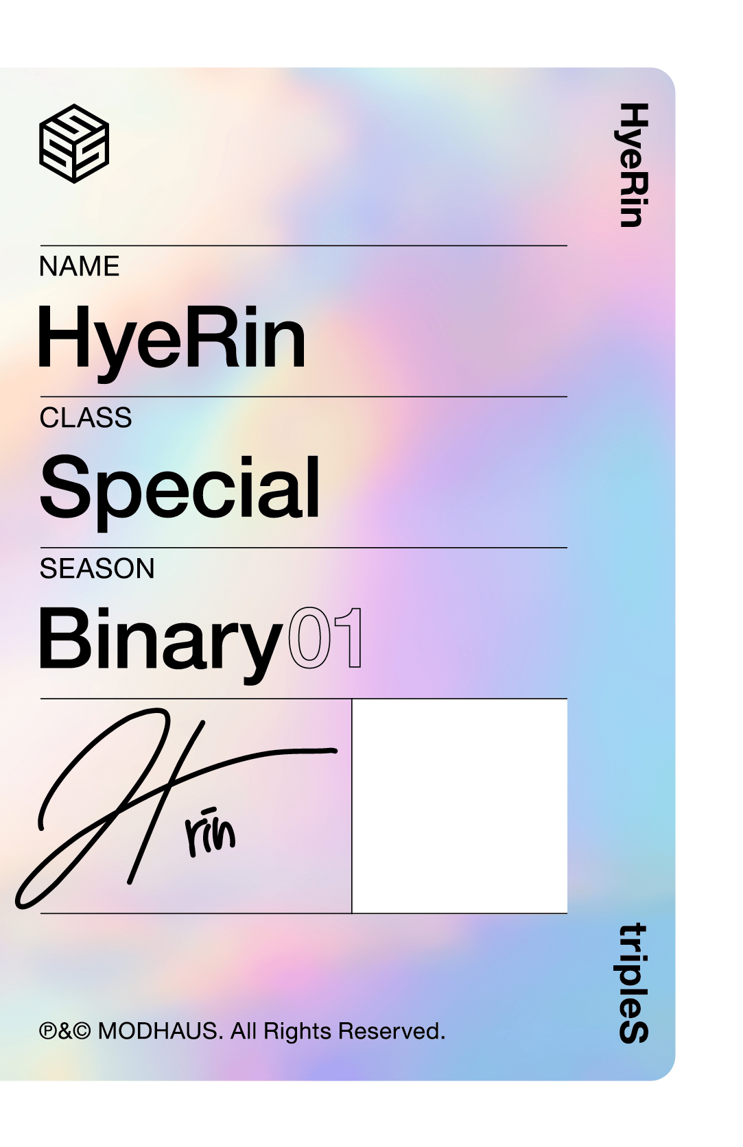 Hyerin tripleS photocard back side - Double Class Objekt