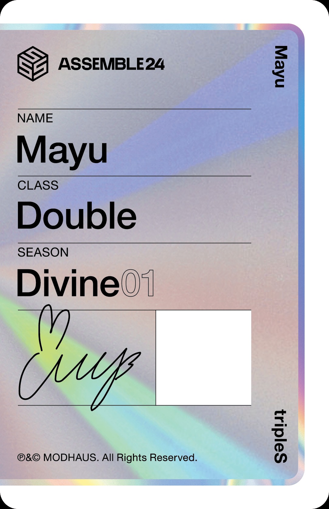 Mayu tripleS photocard back side - Photocard (Ver 1)
