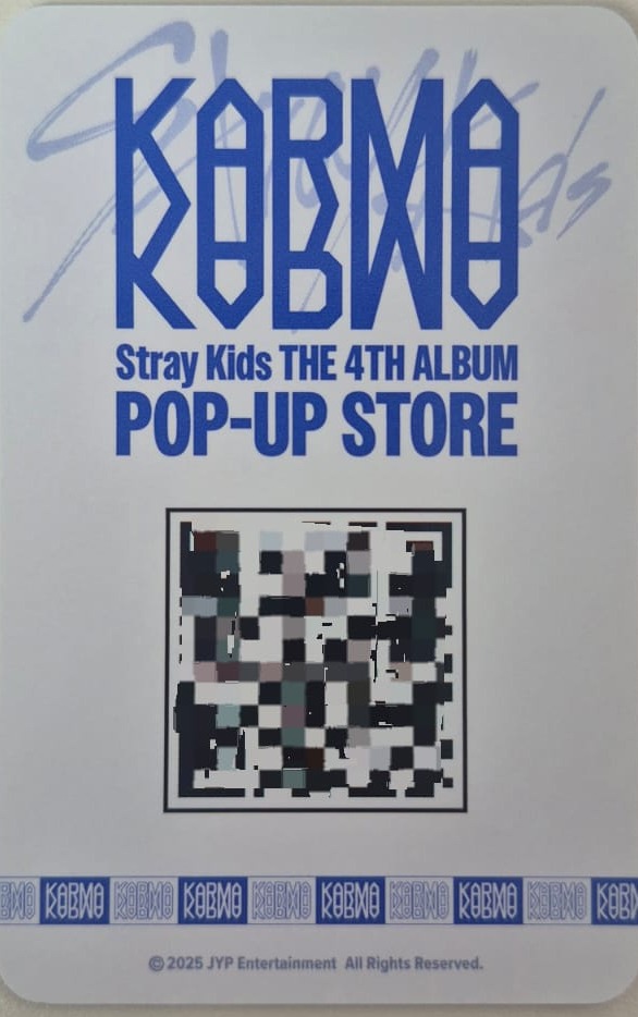 Bang Chan Stray Kids photocard back side - Stamp Event