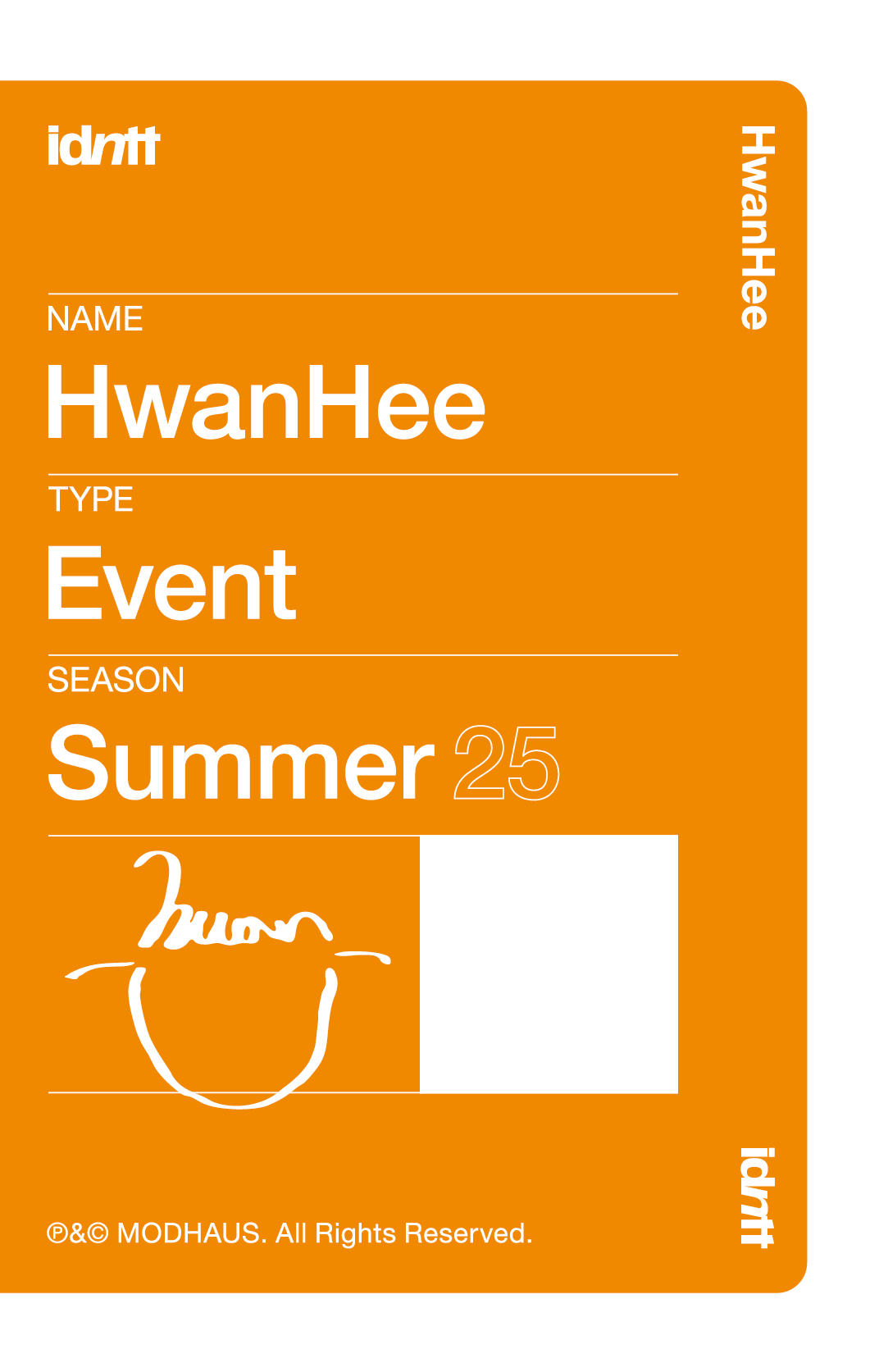 Lee HwanHee idntt photocard back side - Event Objekt