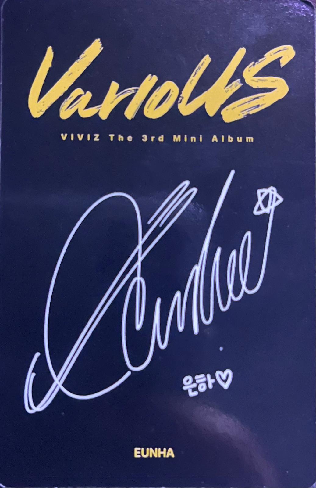 Eunha VIVIZ photocard back side - Photocards